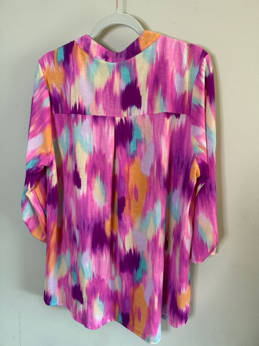 NWT - Dear Scarlet Pink Purple & Teal Abstract Print Tunic-Sizes XL, 2XL and 3XL - Picture 5 of 5